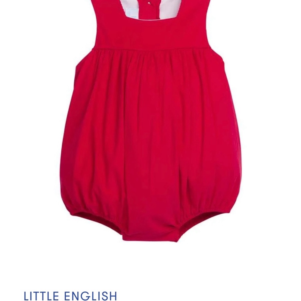 Little English Madison Bubble in Red Corduroy